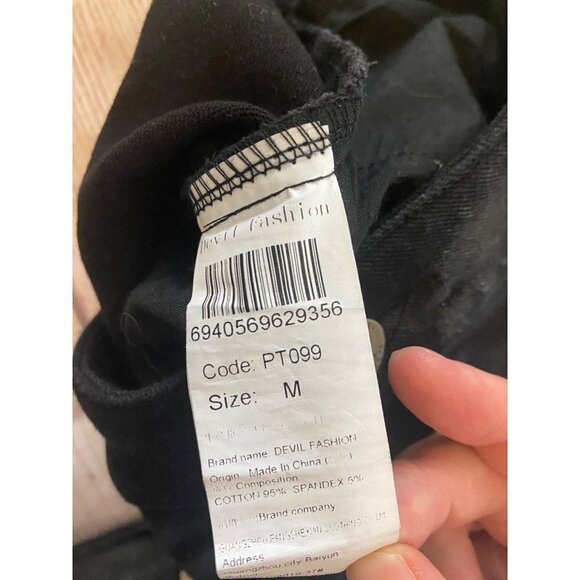 Devil's Fashion Women's Black Steam Punk Gothic Detailed Jeans - Medium - Picture 10 of 12